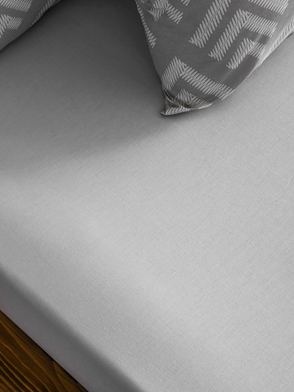 Полный комплект двуспального постельного белья из хлопка с принтом-4