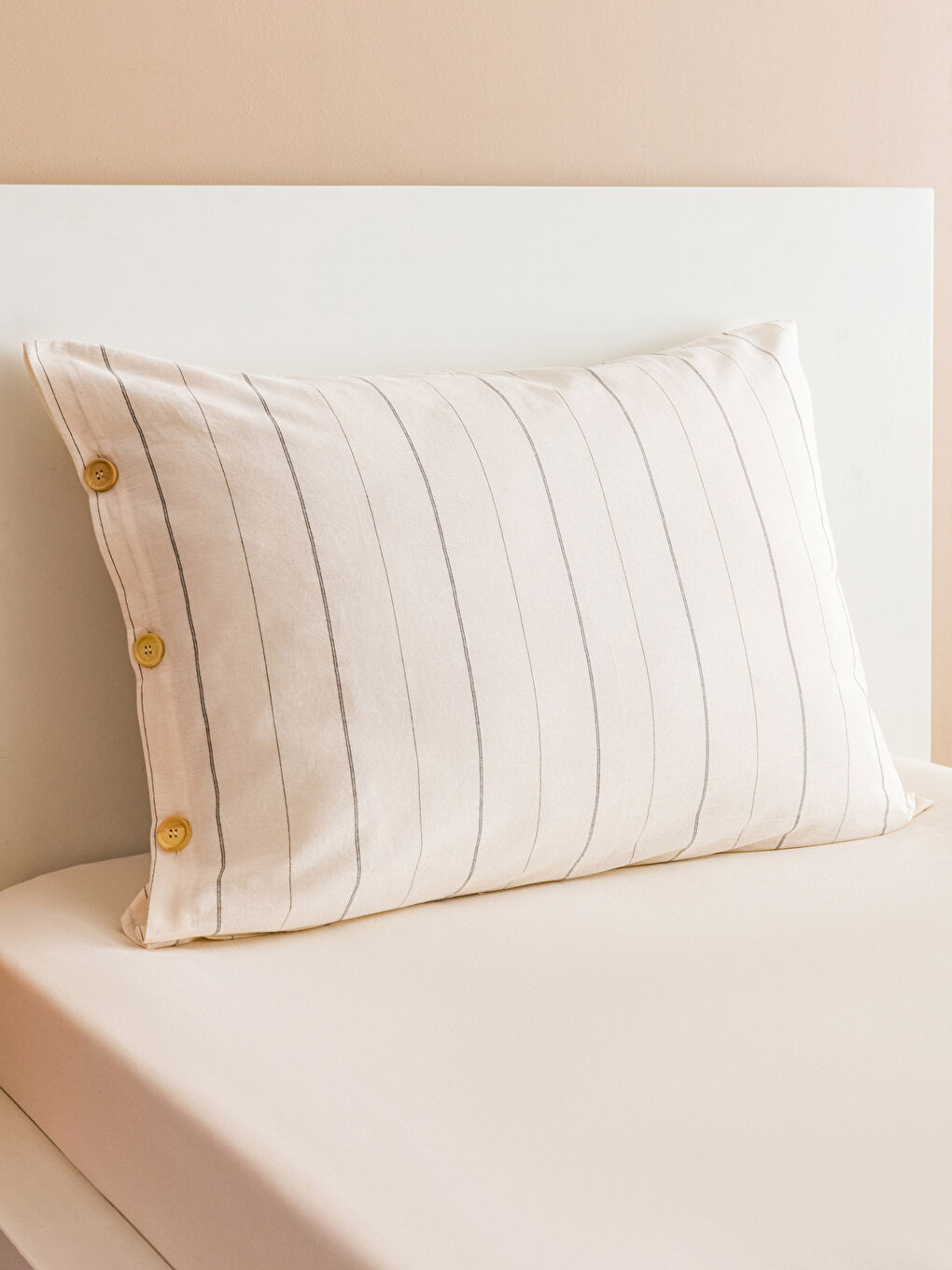 Ekru Çizgili Tek Kişilik Nevresim Takımı-2