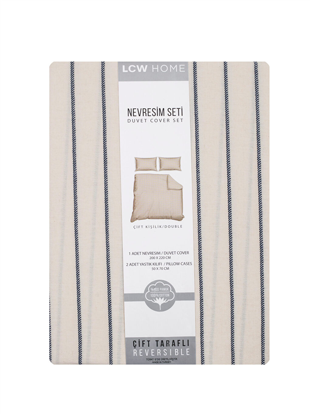 Karışık Çizgili Çift Kişilik Nevresim Seti-6