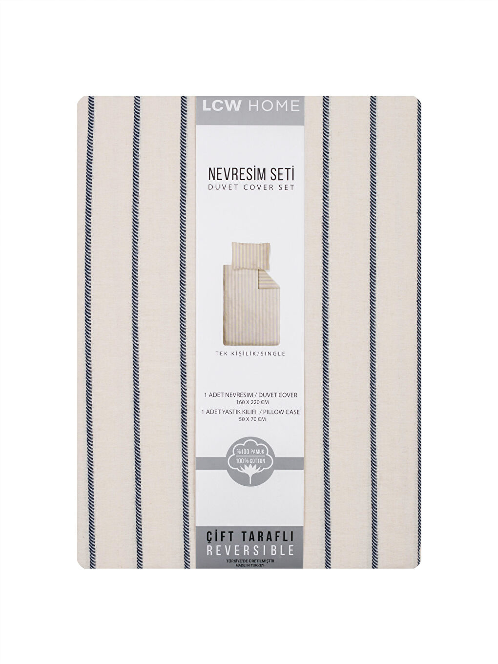 LCW HOME Çizgili Tek Kişilik Nevresim Takımı