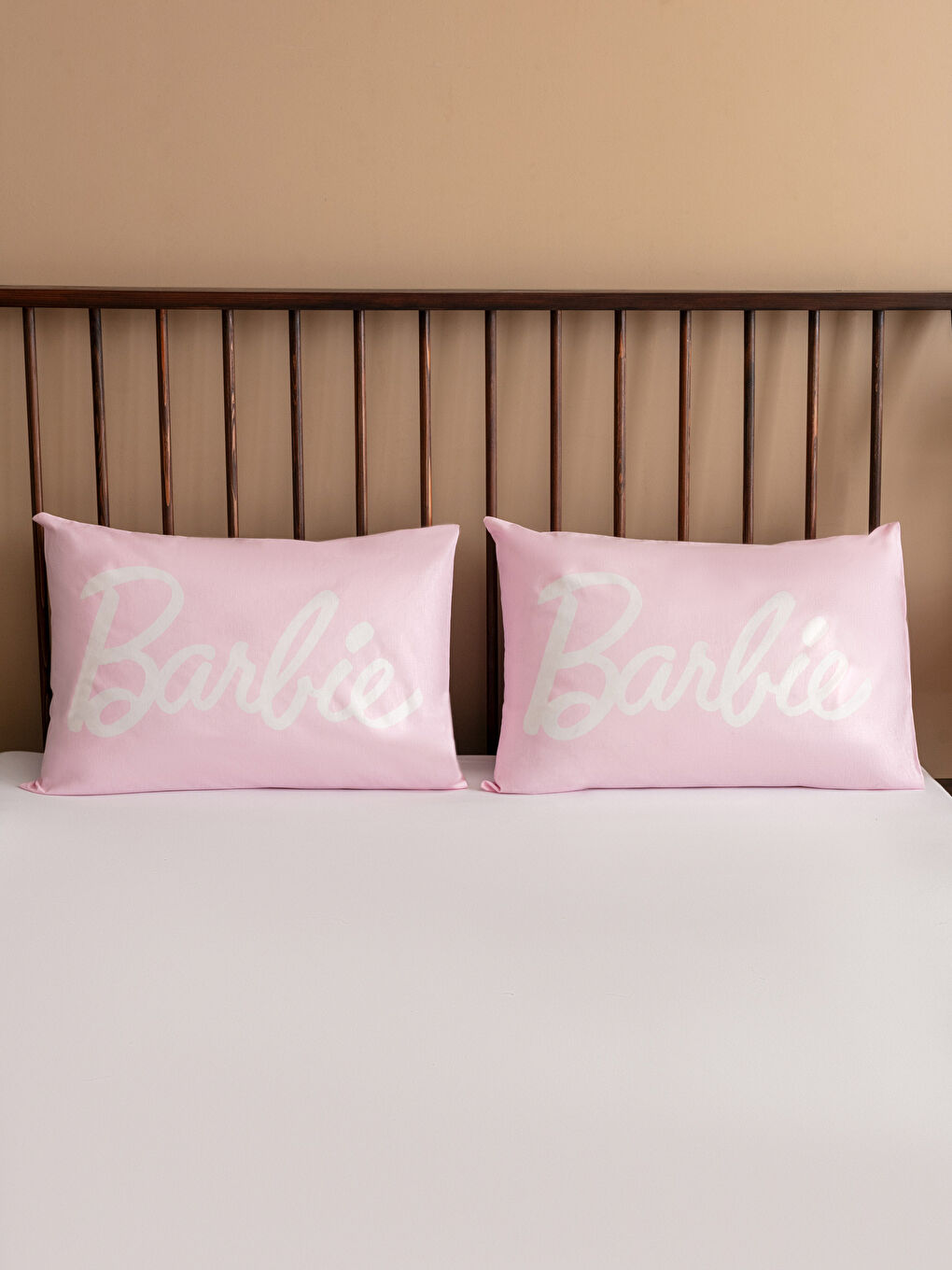 LCW HOME Pembe Baskılı Barbie Baskılı Dokuma Yastık Kılıfı 2'li 50x70 Cm - 2