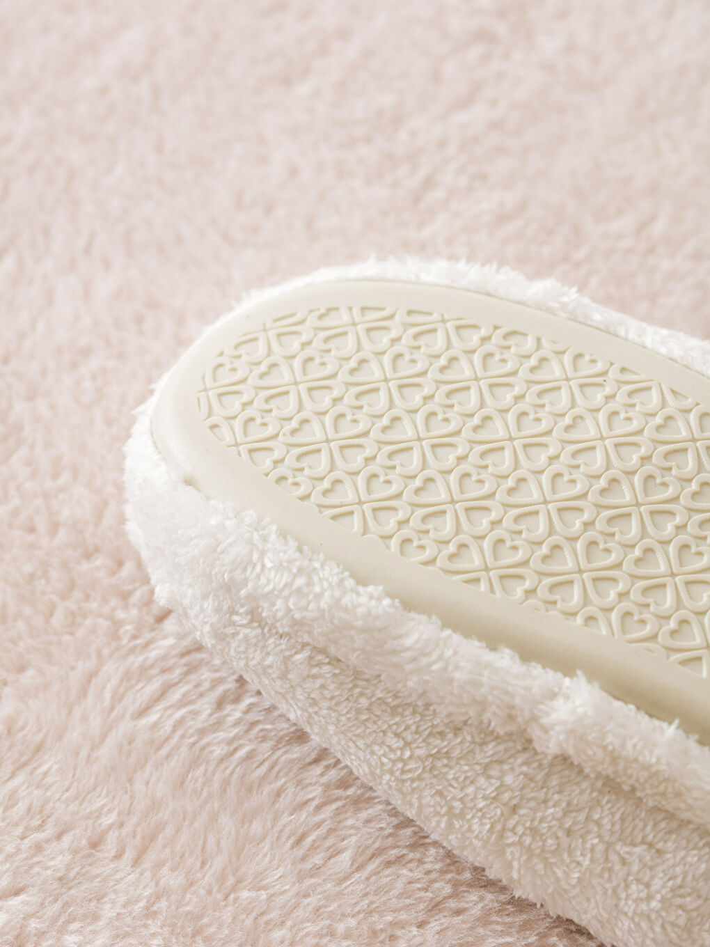Ekru Nakış Detaylı Pelüş Kadın Ev Terliği-4