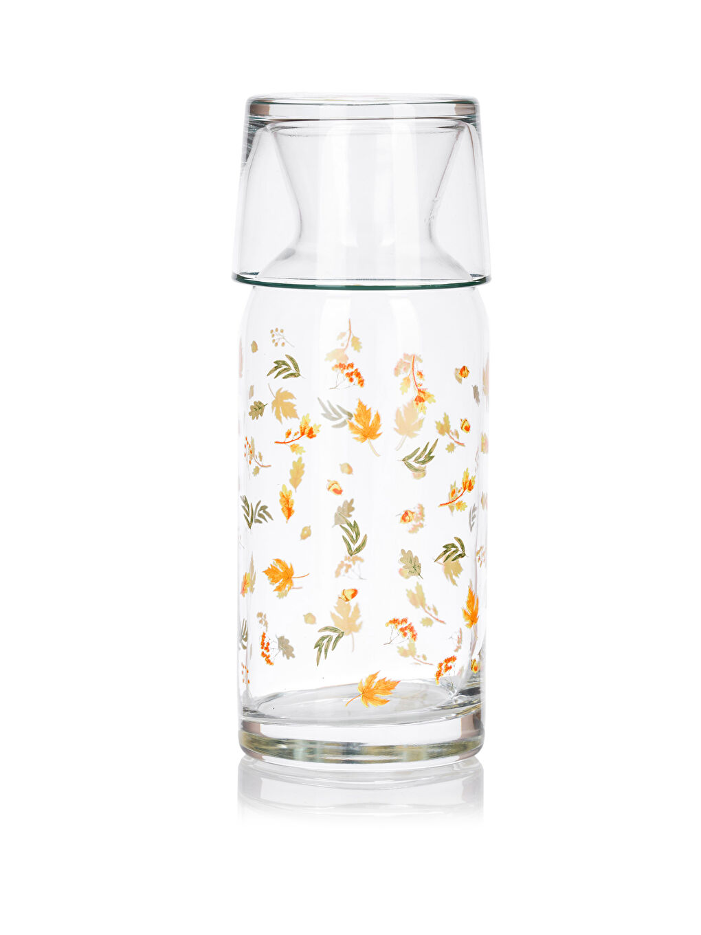 LCW HOME Glass Carafe Pitcher with Printed Glass Lid 700 Ml -W3FC60Z8-F9C