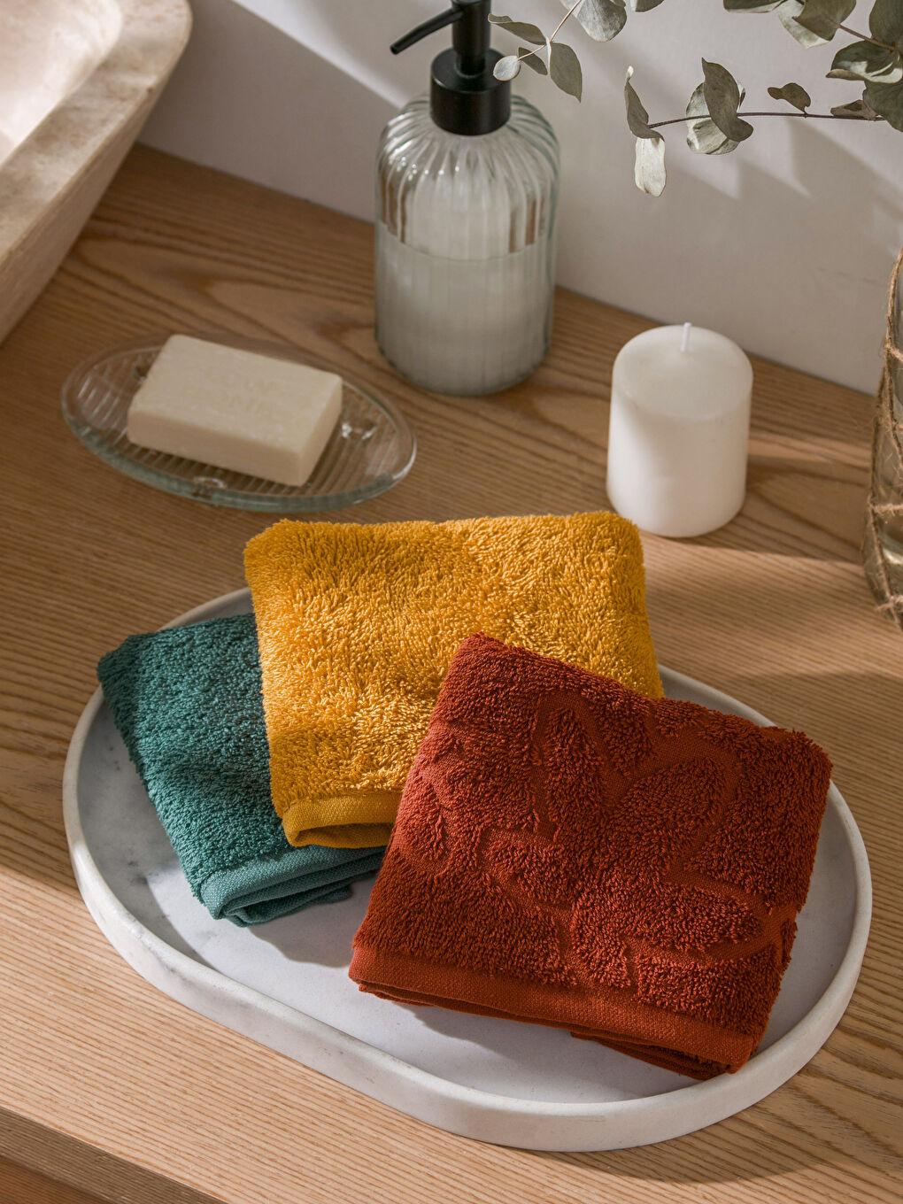 LCW HOME Bedrucktes Gästetuch 3er-Pack 30x50 cm -W3FD76Z8-K0A