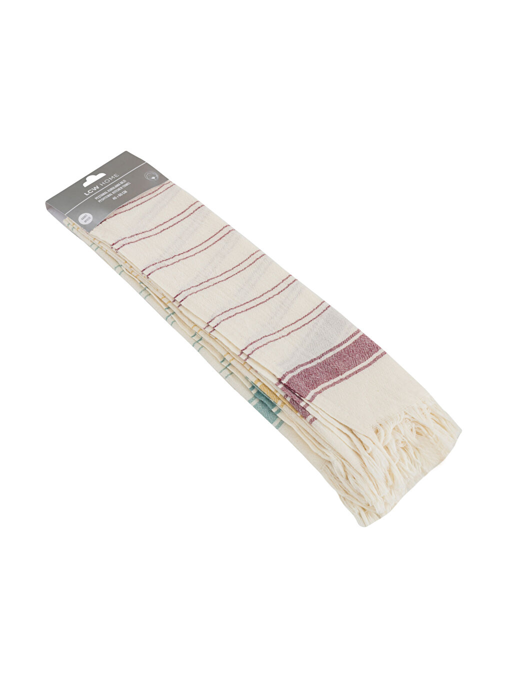 LCW HOME Printed Tasseled Drying Cloth Set of 4 -W3FF10Z8-F9C