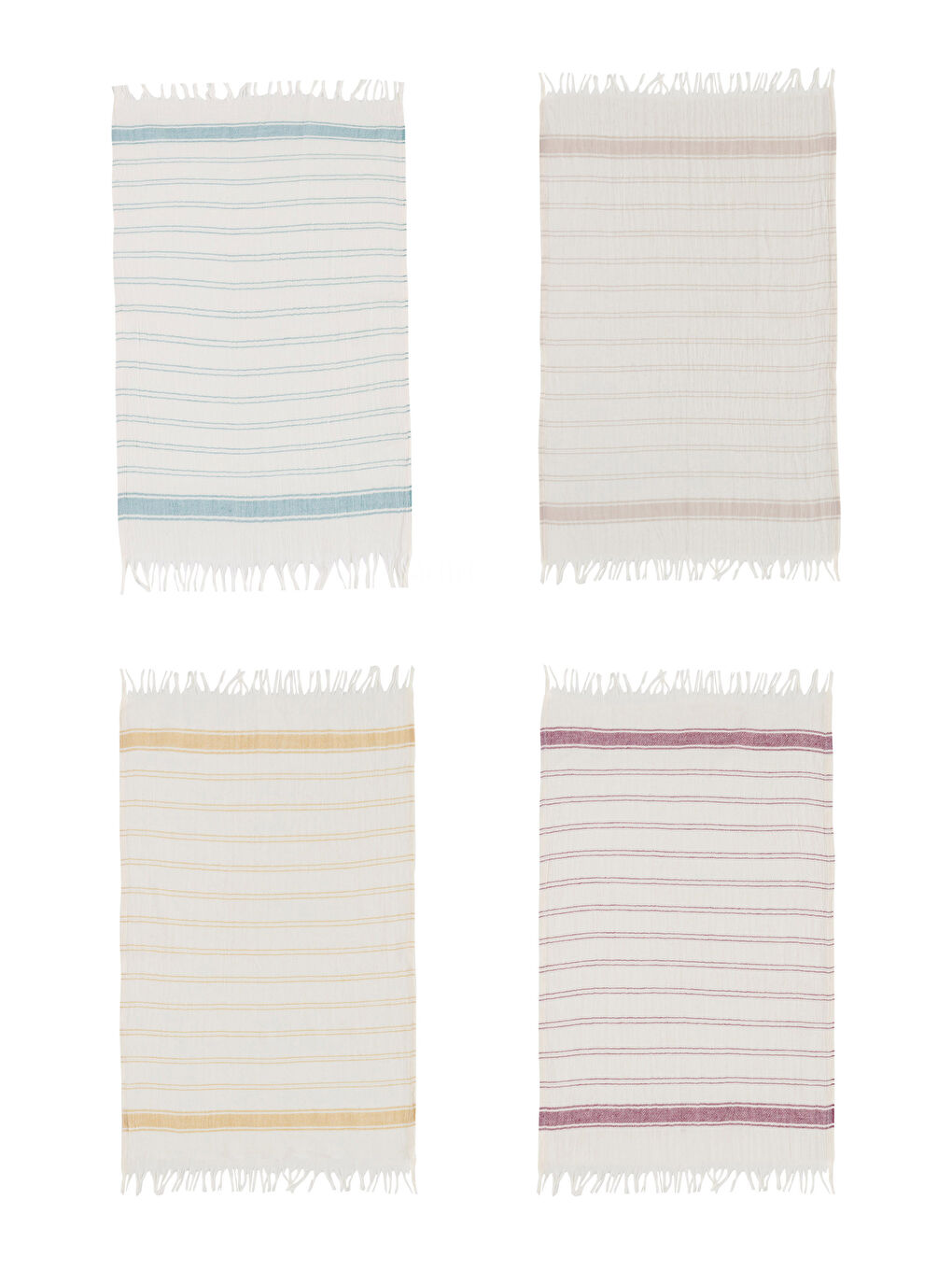 LCW HOME Printed Tasseled Drying Cloth Set of 4 -W3FF10Z8-F9C