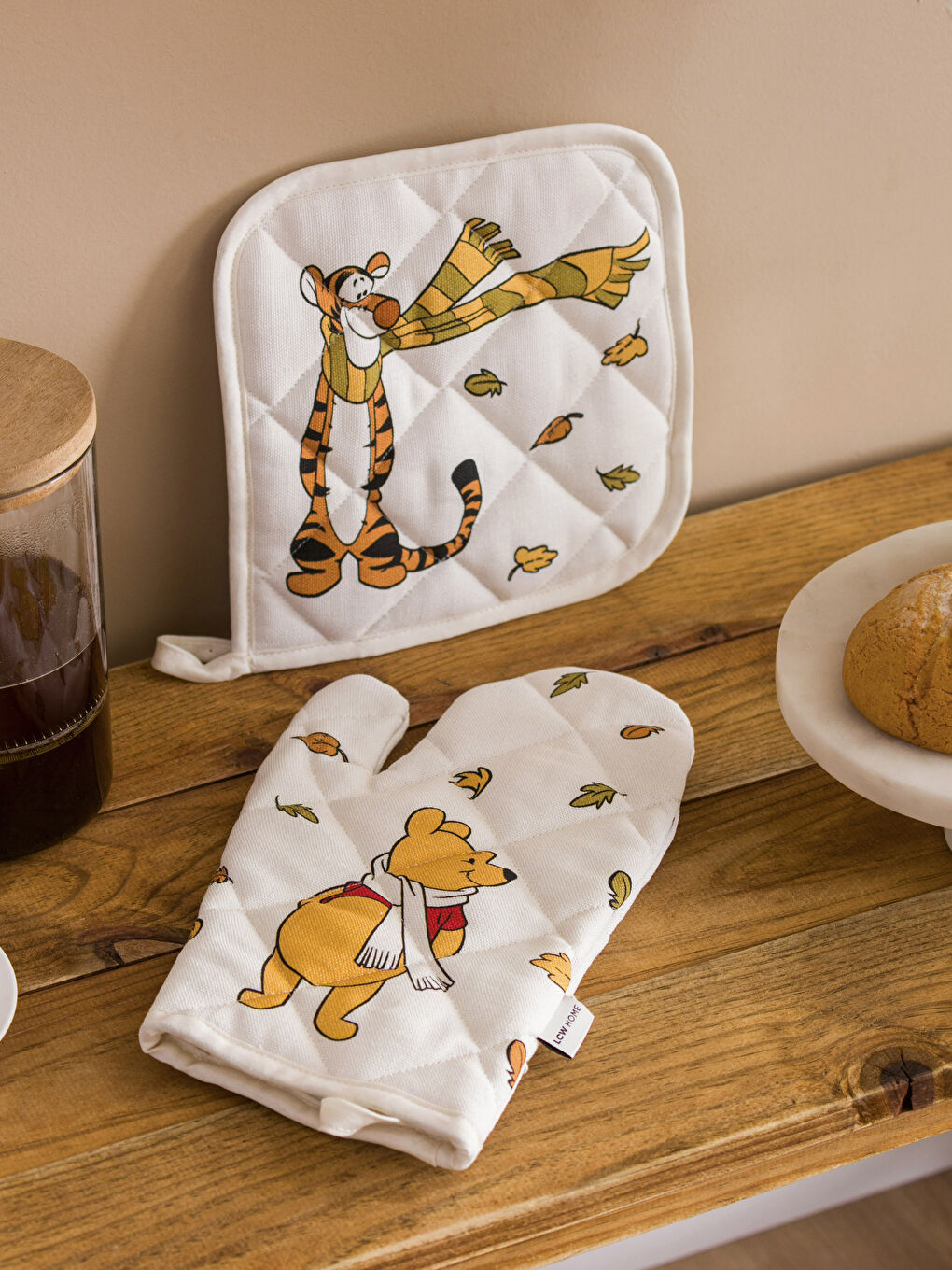 Karışık Winnie The Pooh Baskılı Fırın Eldiven Seti 2'li-2