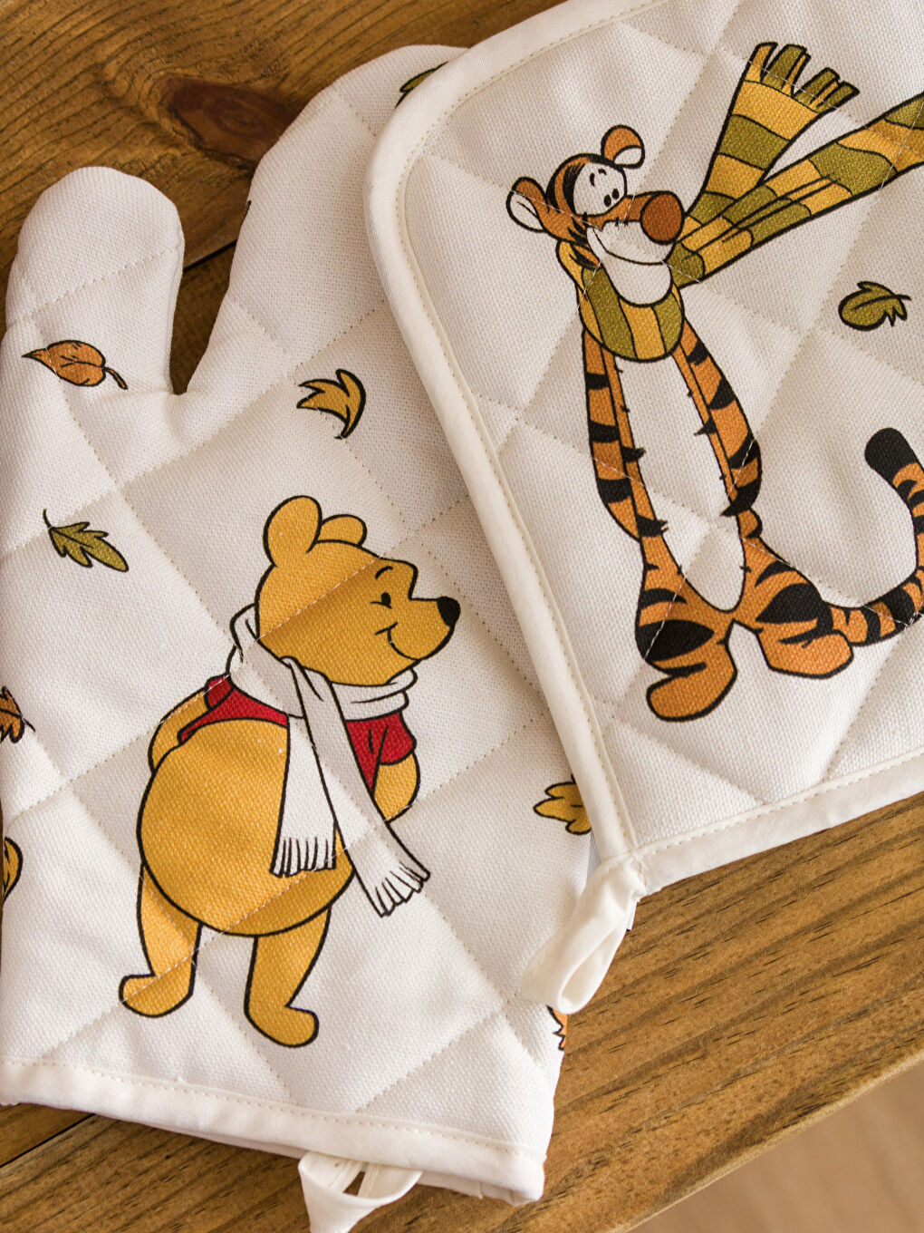 Karışık Winnie The Pooh Baskılı Fırın Eldiven Seti 2'li-3