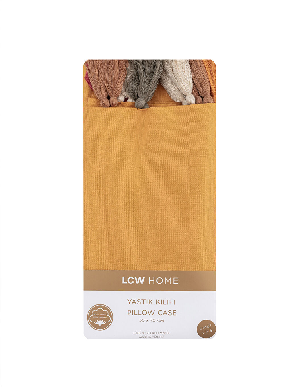 Kahverengi Püsküllü Yastık Kılıfı-3