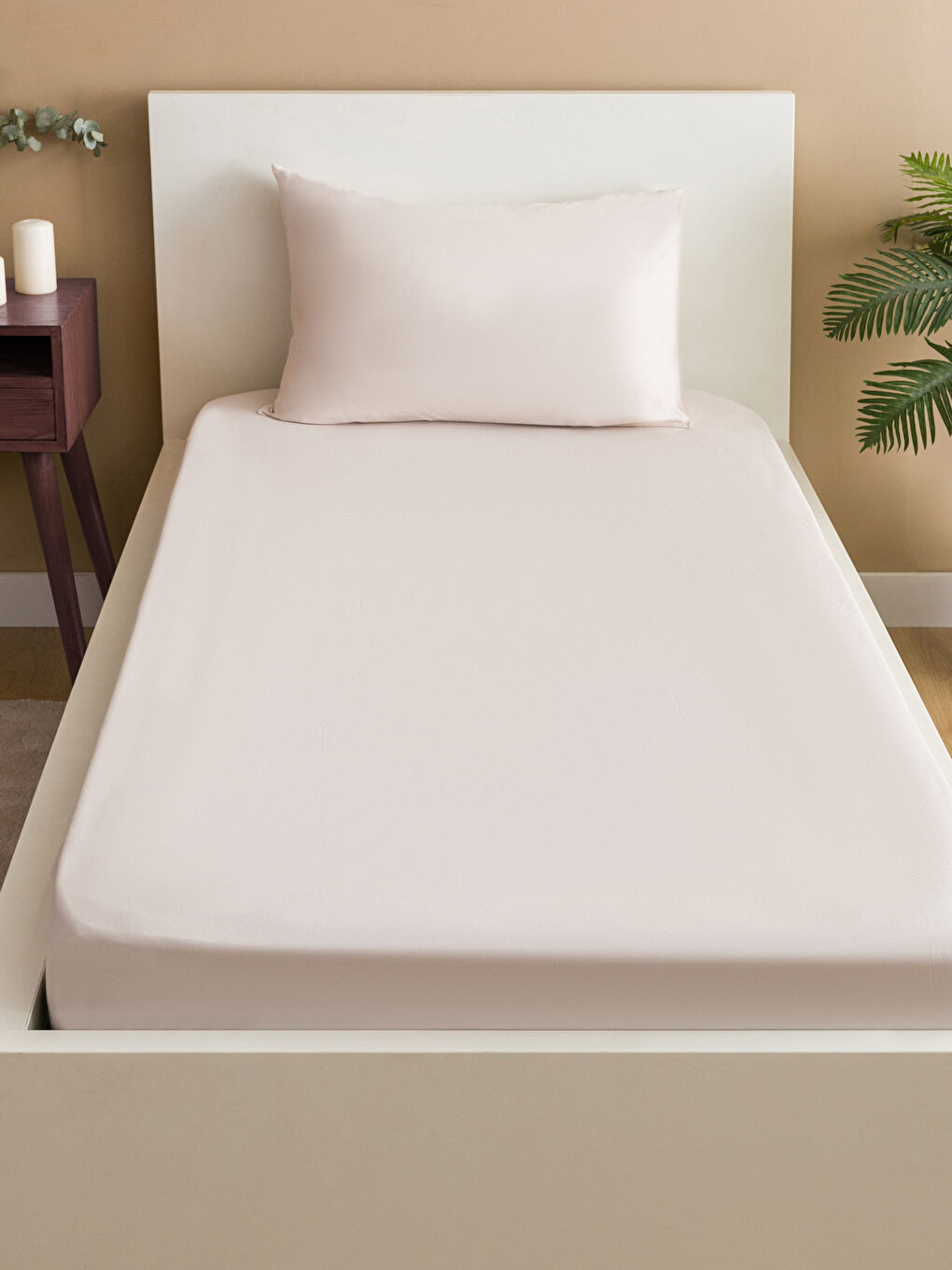 Cearșaf Elastic Simplu din Bumbac pentru Pat Single 100x200x30 Cm