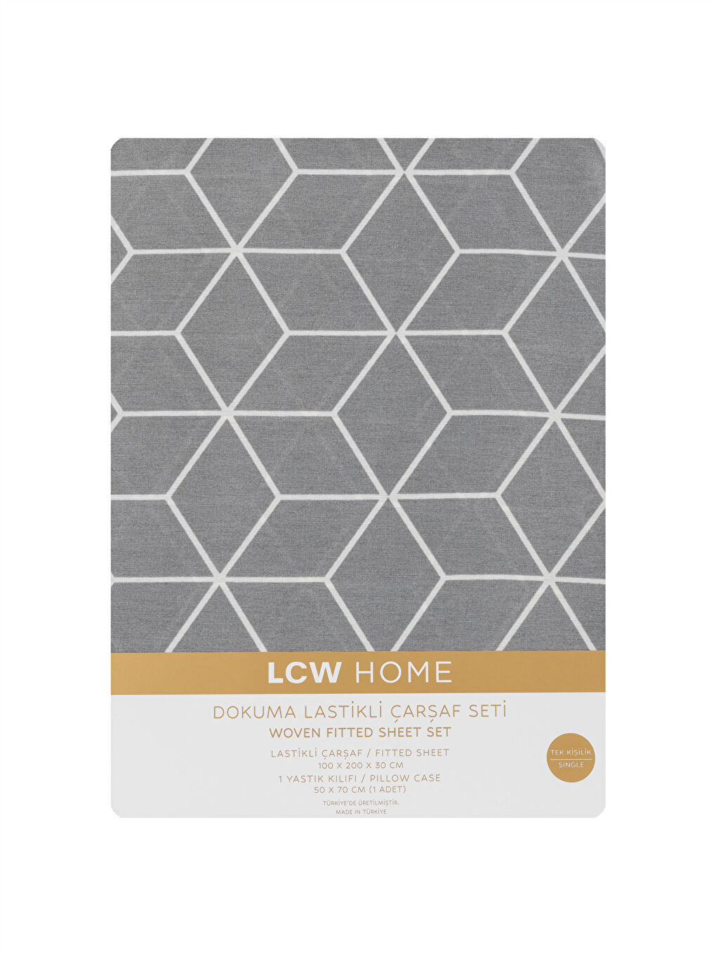 Gri Desenli Tek Kişilik Nevresim Seti-5