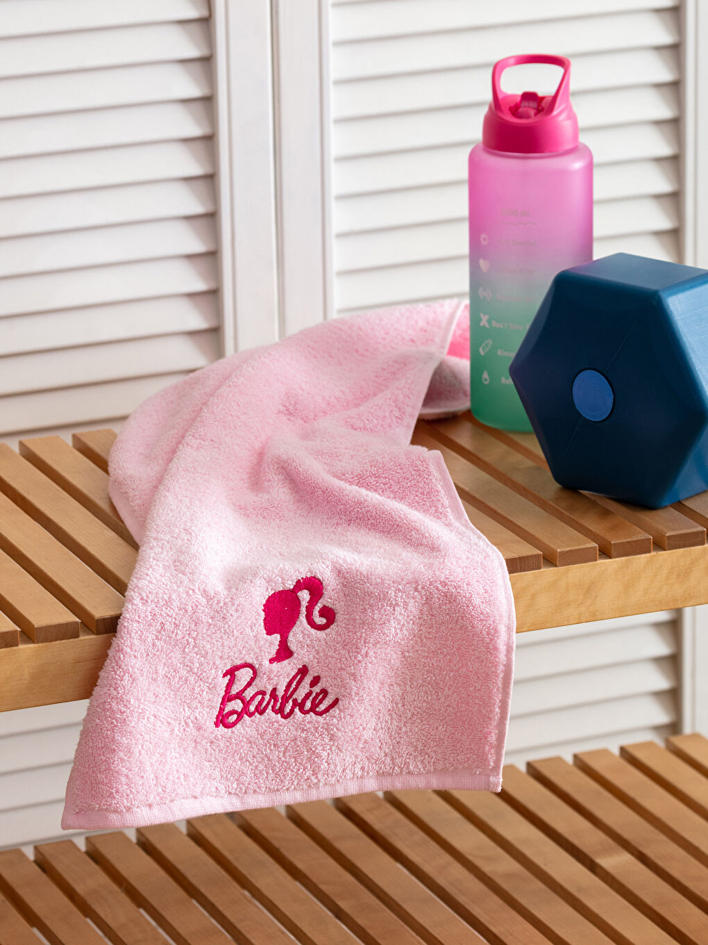 Pembe Barbie Nakışlı Spor Havlusu 30x110 cm-3