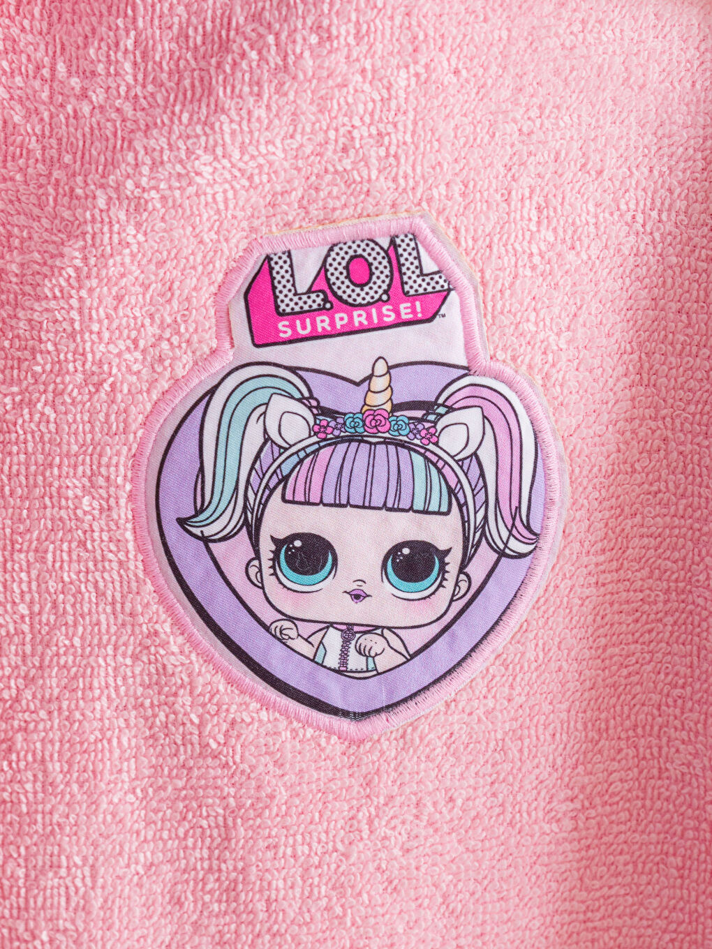 Pembe Baskılı Kız Çocuk Bornoz-2