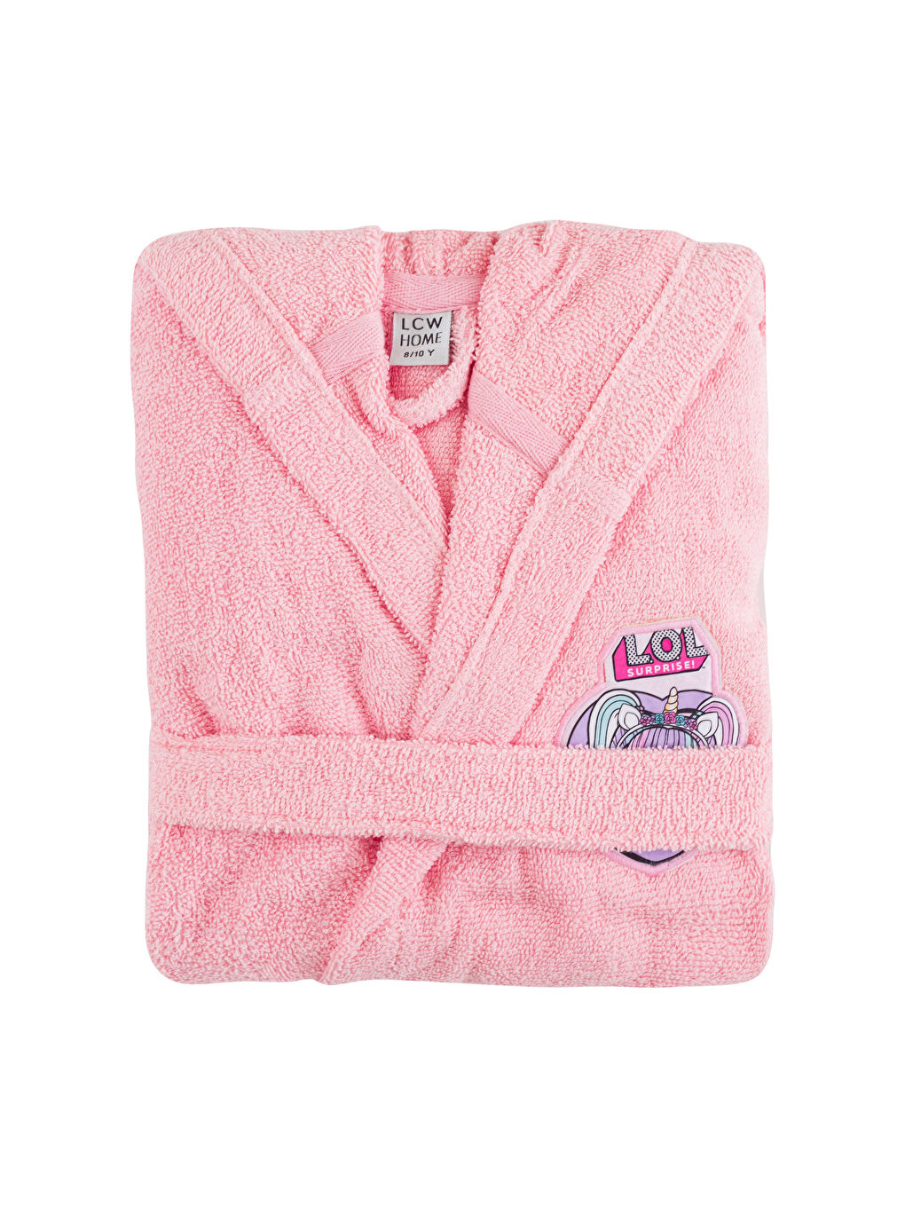 Pembe Baskılı Kız Çocuk Bornoz-5