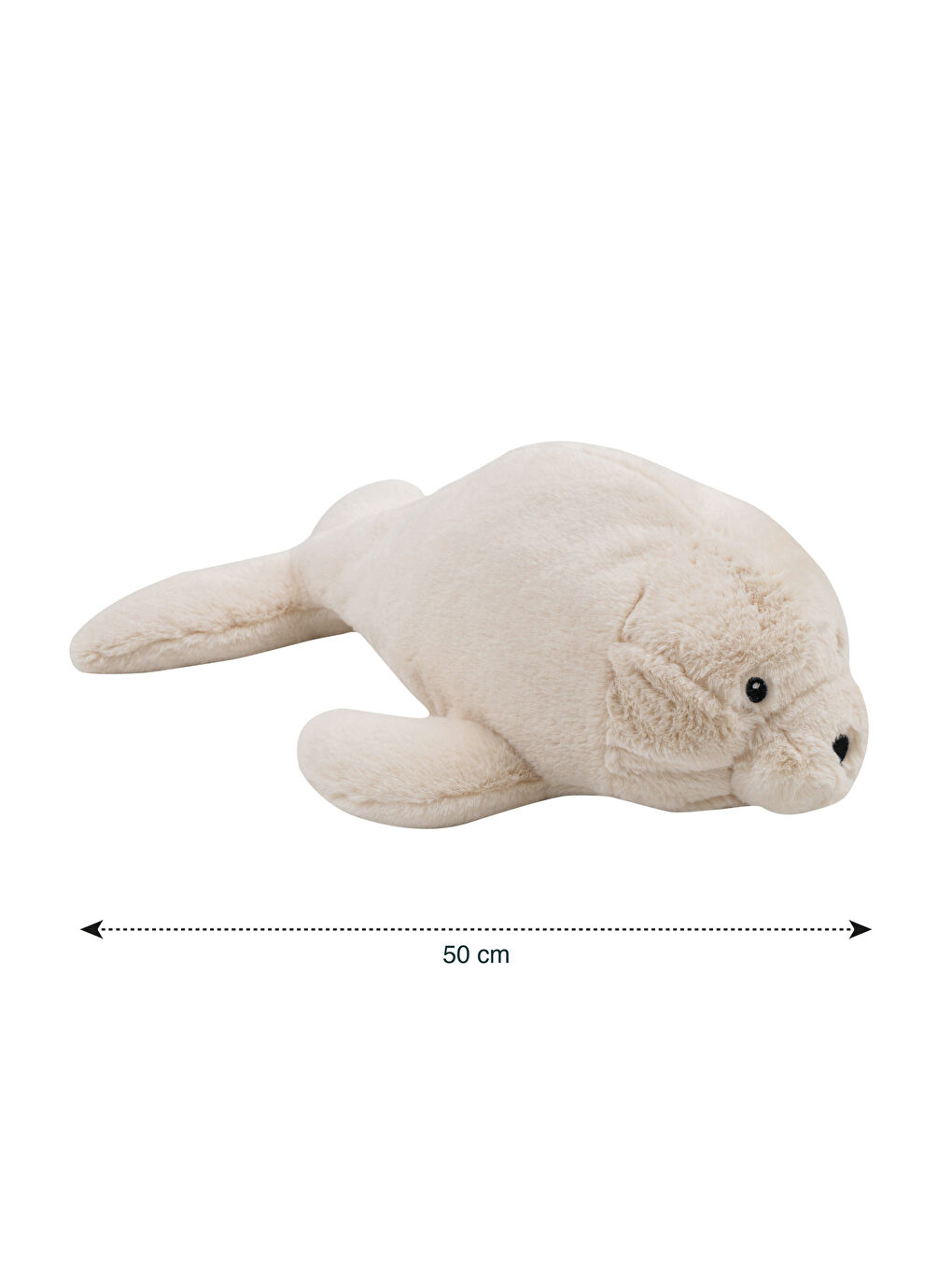 Bej Fok Figürlü Pelüş Kırlent 50 cm-3