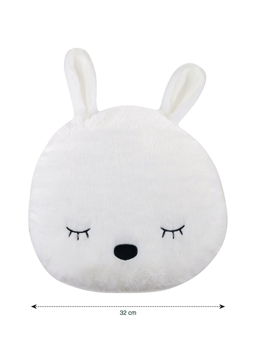 Ekru Nakış Detaylı Pelüş Dolgulu Tavşan Bebek Kırlent-3