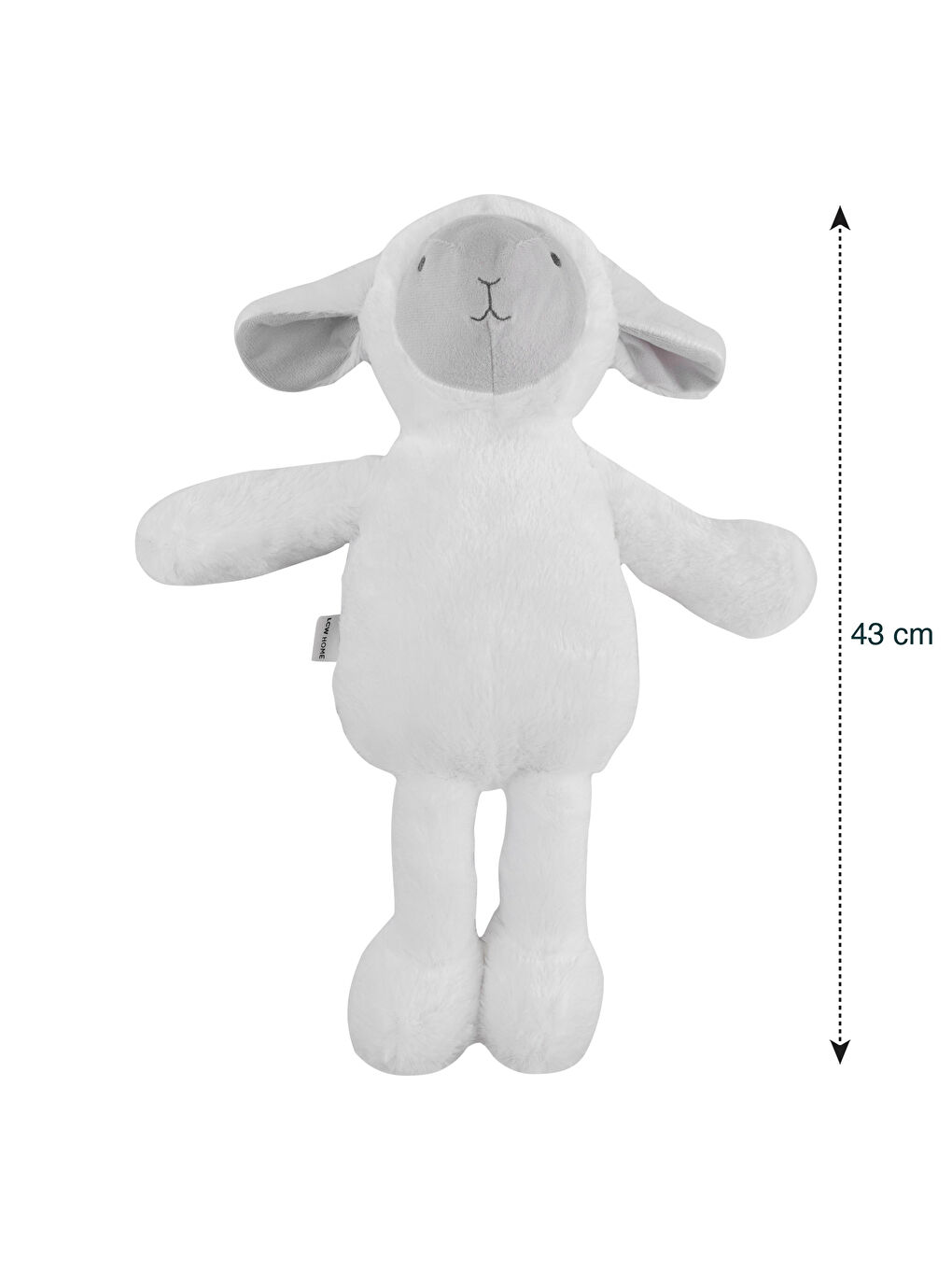 LCW HOME Beyaz Nakışlı Dolgulu Pelüş Koyun Bebek Kırlent 43 Cm - 3