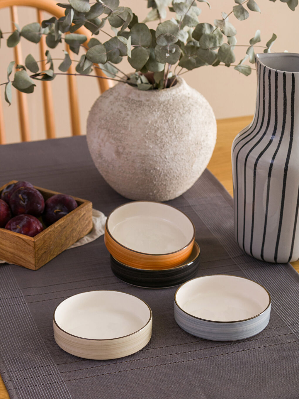 Karışık Renkli Seramik Kase Seti 4'lü