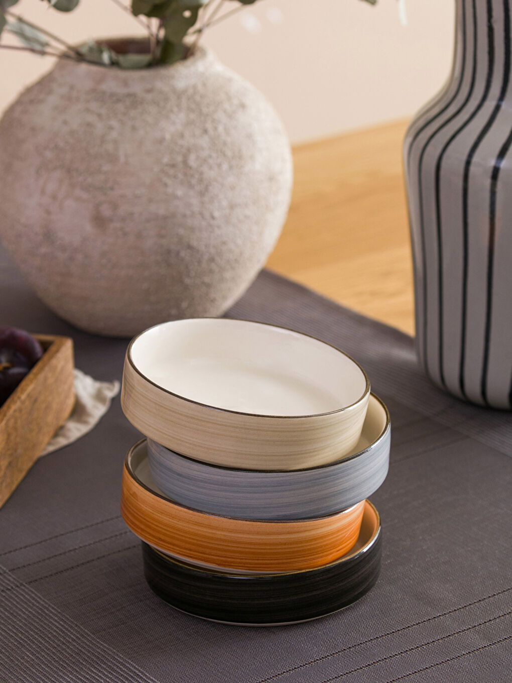 Karışık Renkli Seramik Kase Seti 4'lü-1