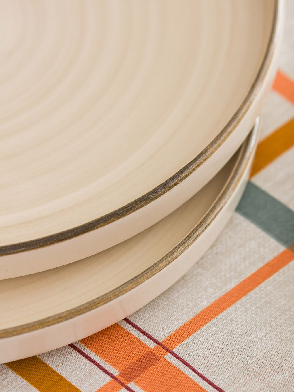 Bej Desenli Seramik Servis Tabağı 4'lü 26 cm-2