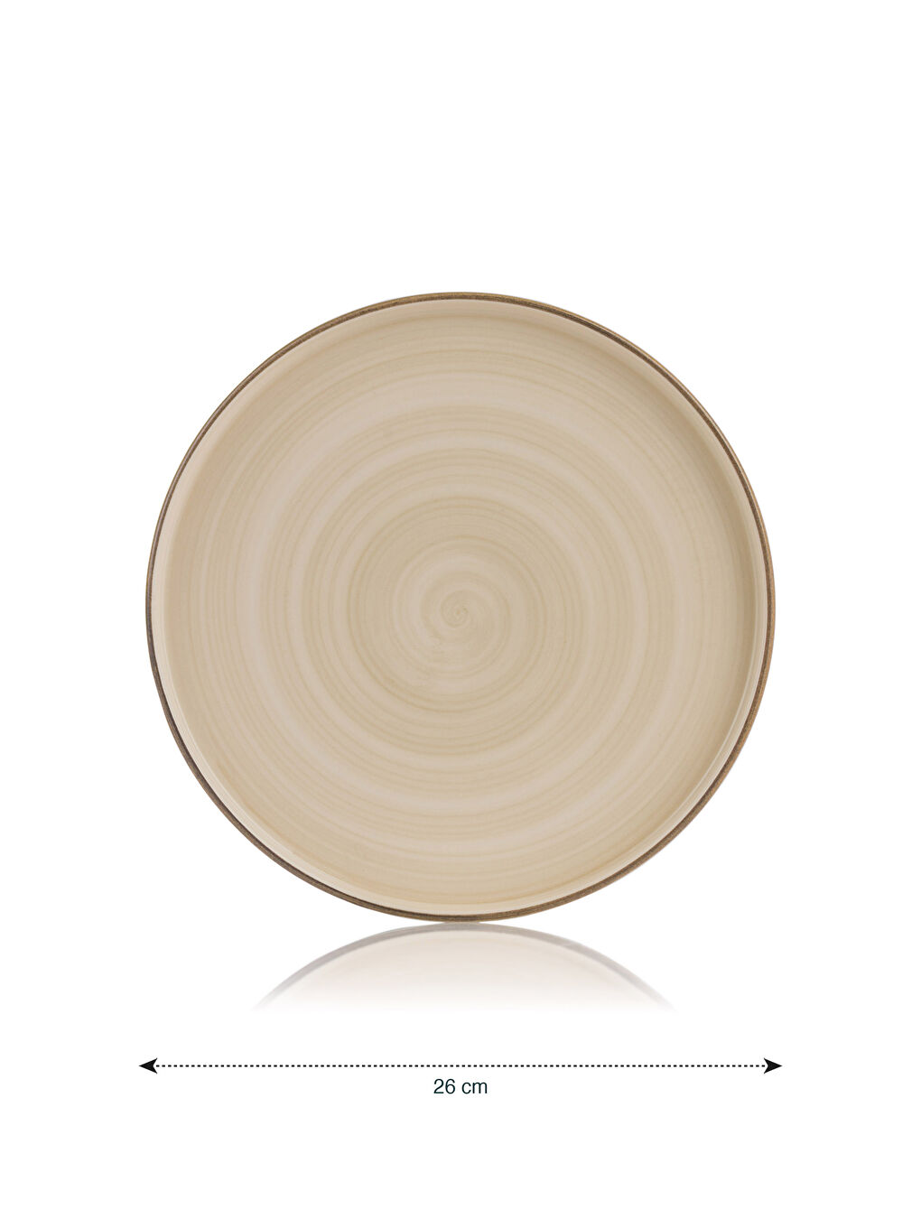 Bej Desenli Seramik Servis Tabağı 4'lü 26 cm-4