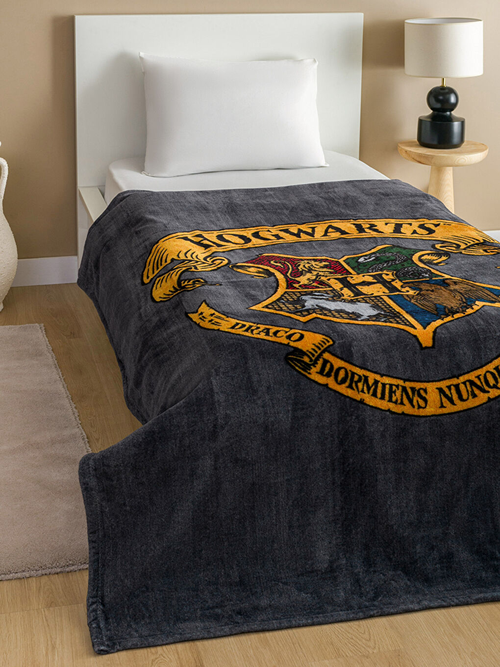 Karışık Hogwarts Baskılı Tek Kişilik Battaniye 150x200 cm
