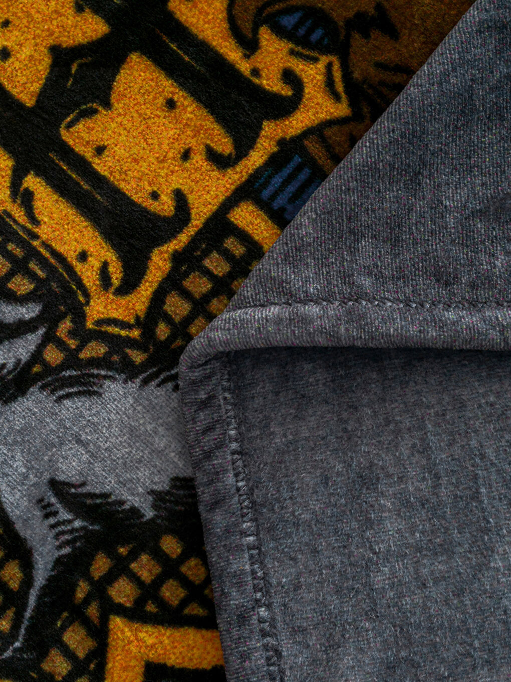 Karışık Hogwarts Baskılı Tek Kişilik Battaniye 150x200 cm-3