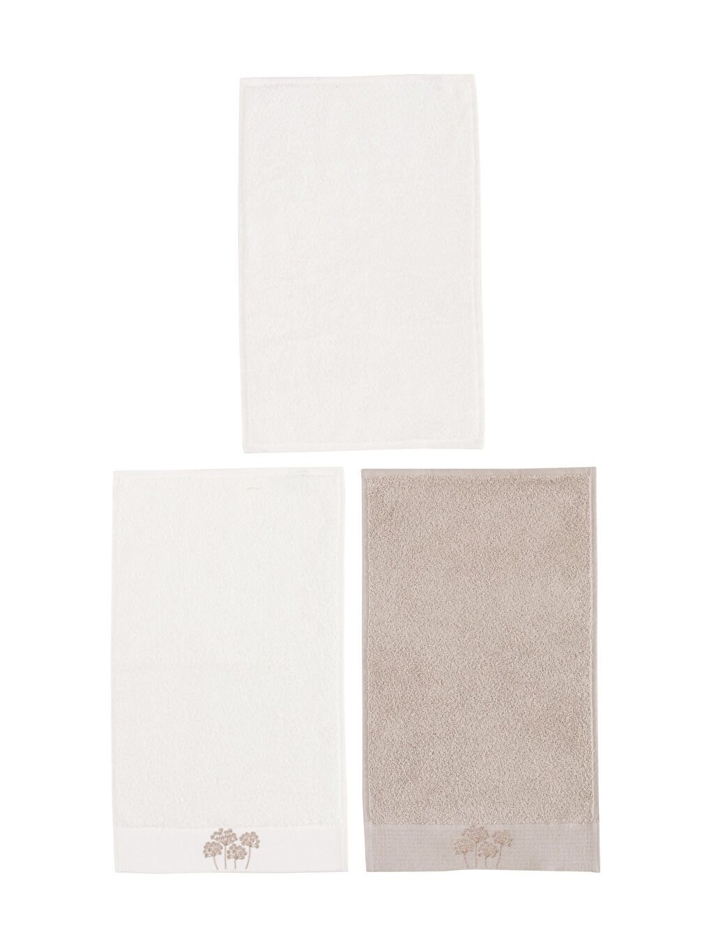 Serviette d'invité brodée Lot de 3 pièces 30x50 cm-5