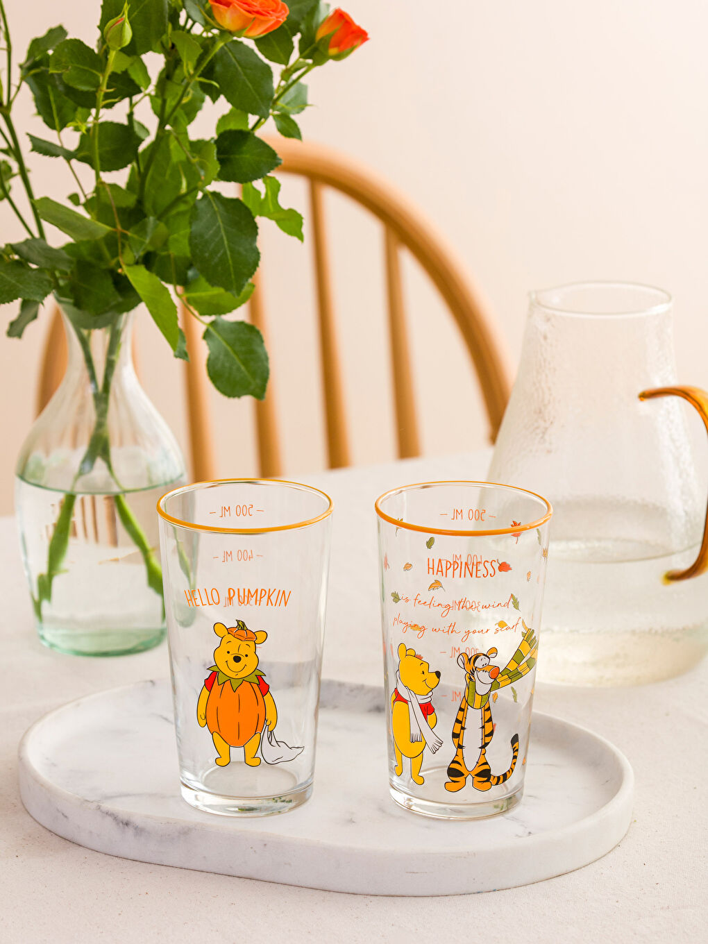 LCW HOME Karışık Baskılı Winnie The Pooh Baskılı Cam Bardak 2'li 570 Ml - 1