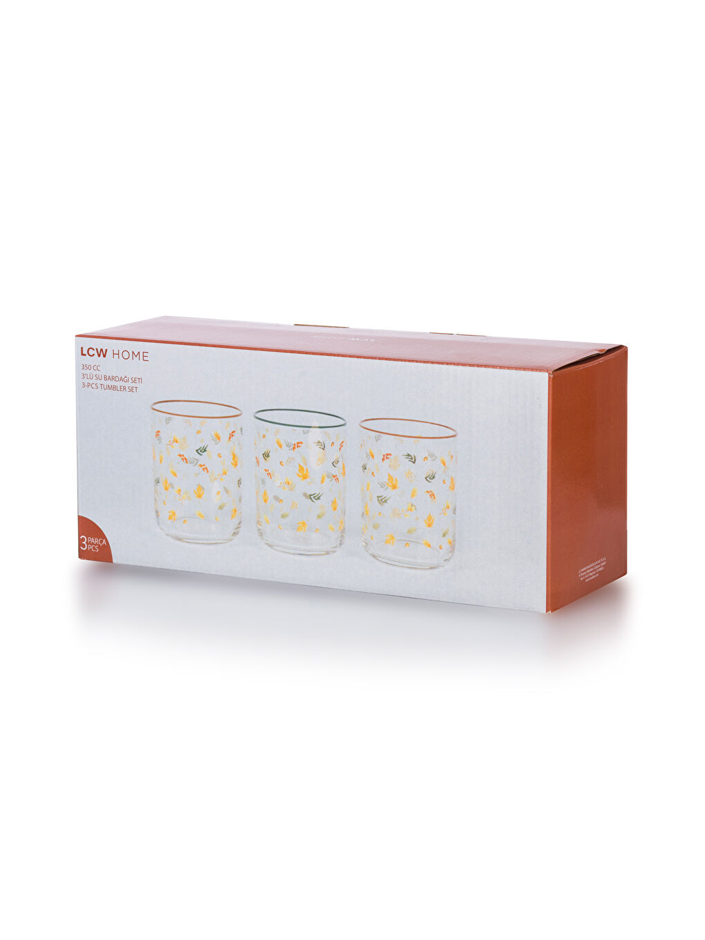 LCW HOME Karişik Baskılı Cam Bardak 3'lü 350 ml - 3