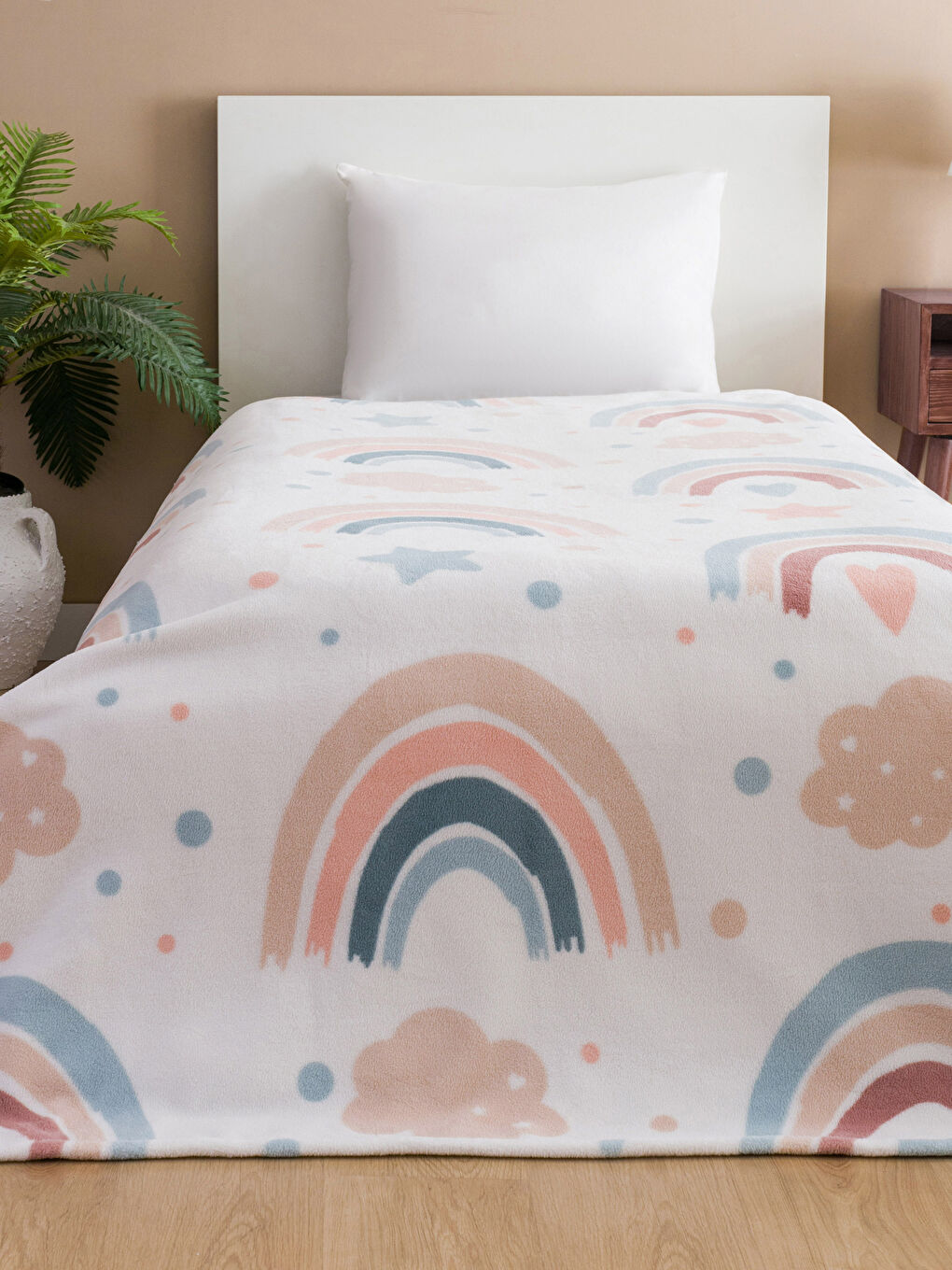 Karışık Desenli Tek Kişilik Battaniye 150x220 cm