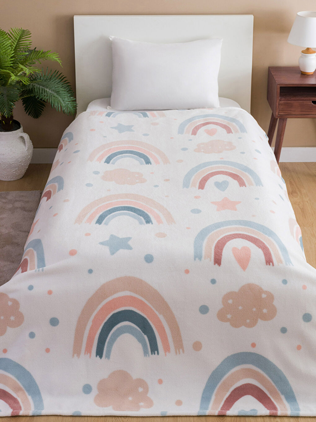 Karışık Desenli Tek Kişilik Battaniye 150x220 cm-1