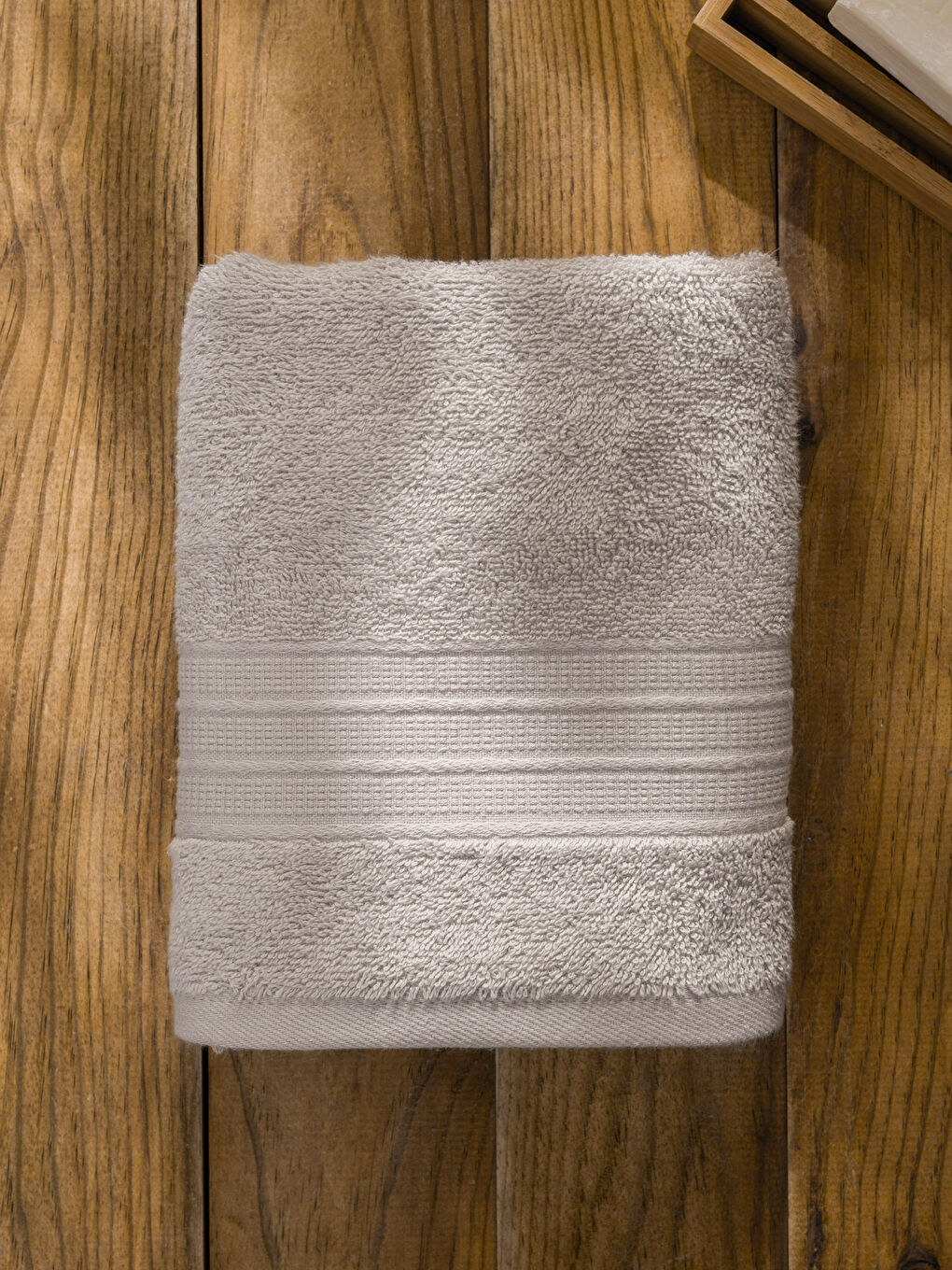 Gri Düz Pamuklu Yüz Havlusu 50x80 cm-2