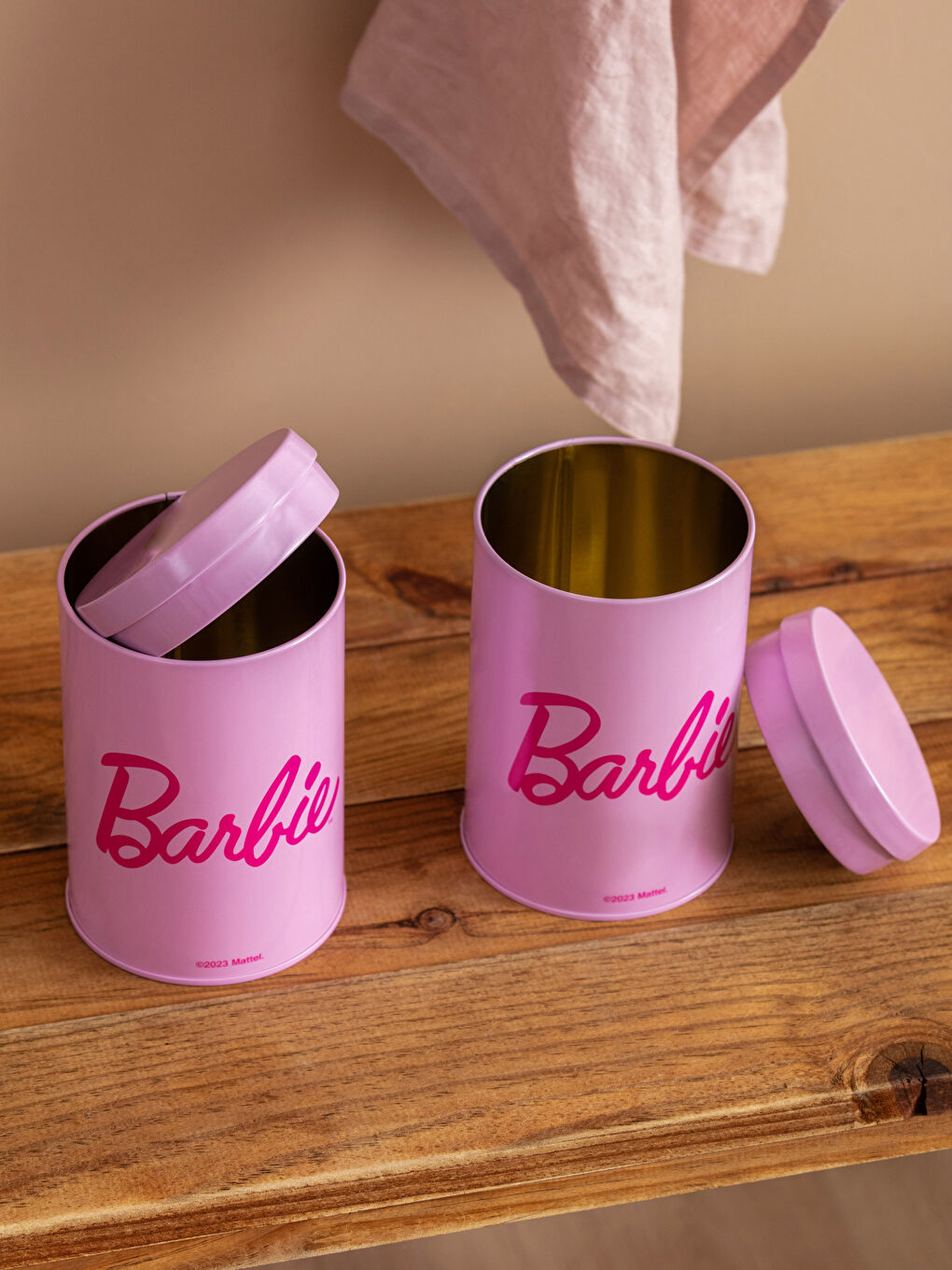 Boîte de Rangement en Métal Imprimée Barbie Lot de 2-3