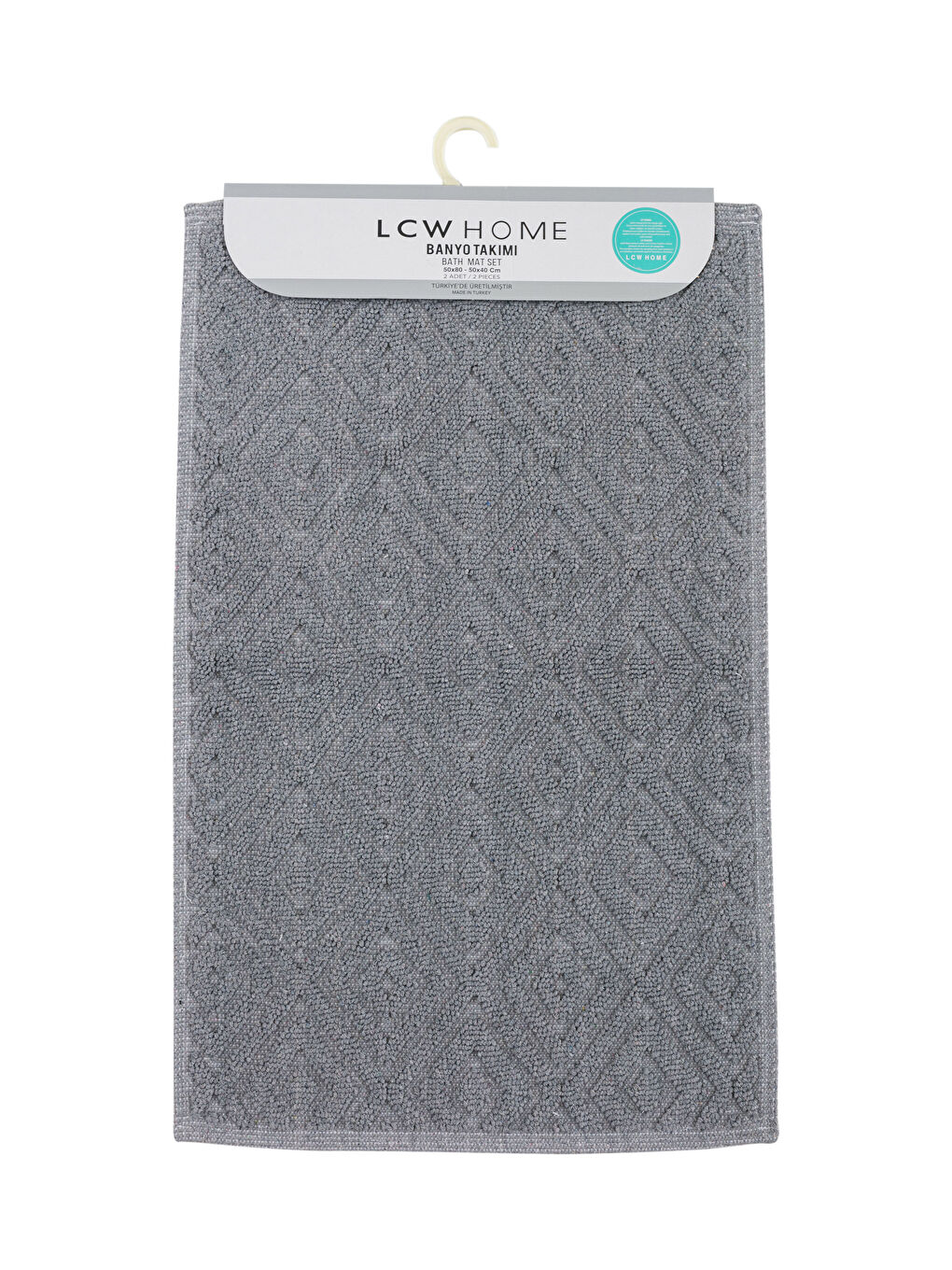 Lcw Home Lot de 2 Tapis de Bain à Motifs Géométriques -W3FP28Z8-CWL