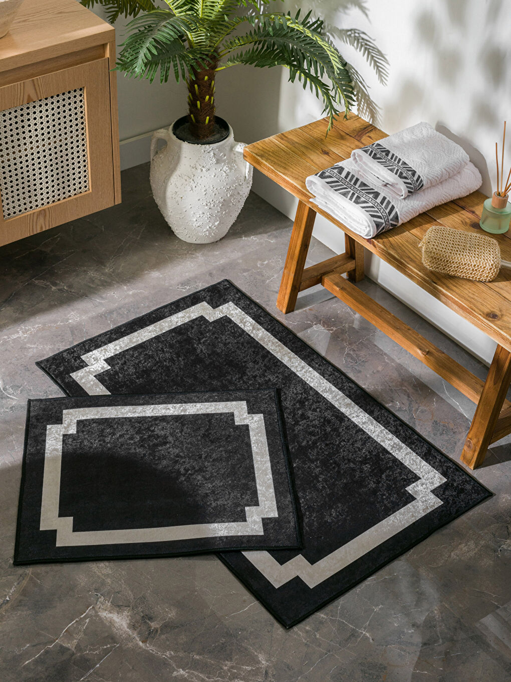 Covoraș de baie cu model 2 bucăți