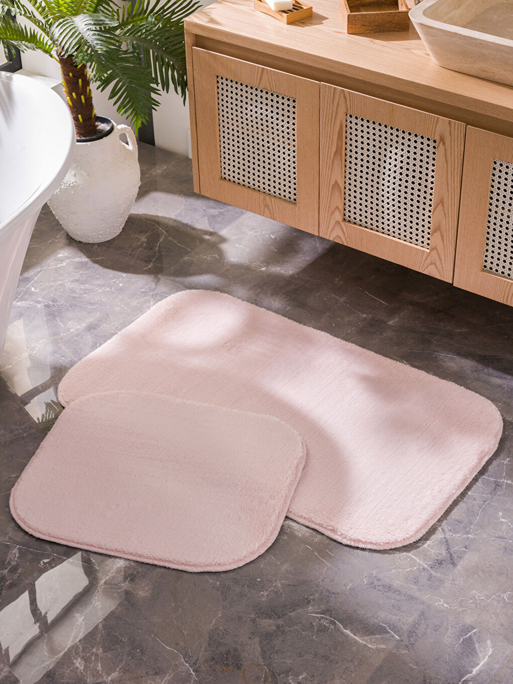 Pembe Banyo Paspası 2'li