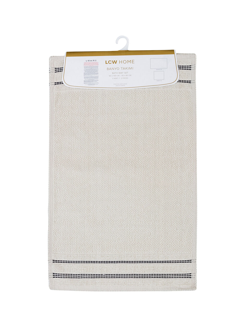 LCW HOME Striped Bath Mat Set of 2 -W3FP76Z8-LRA