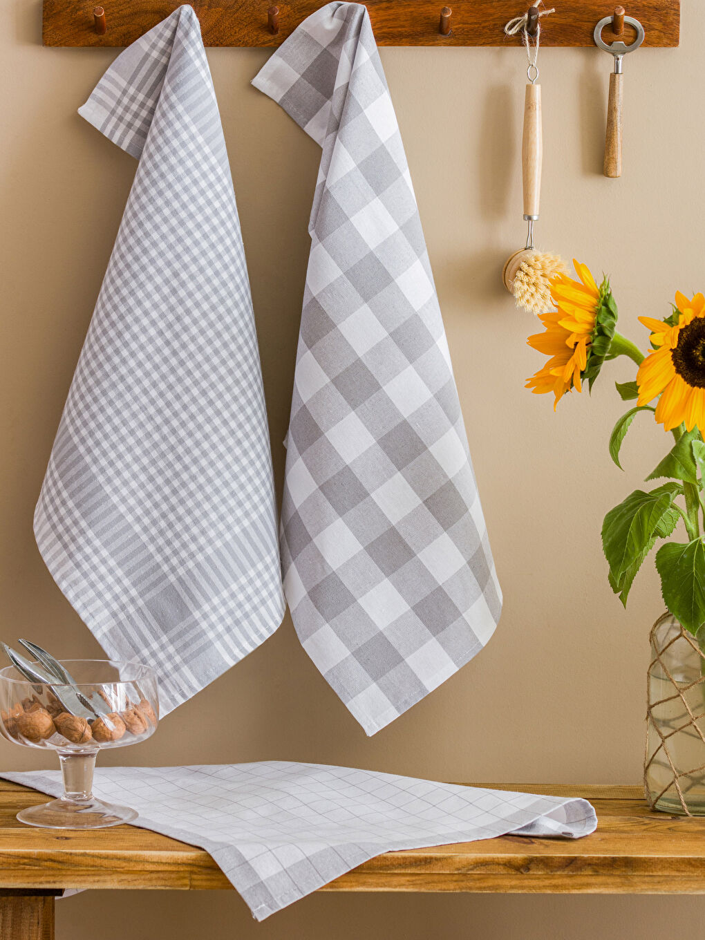 Plaid Patterned Drying Towel 3 Pcs 40x60 Cm
