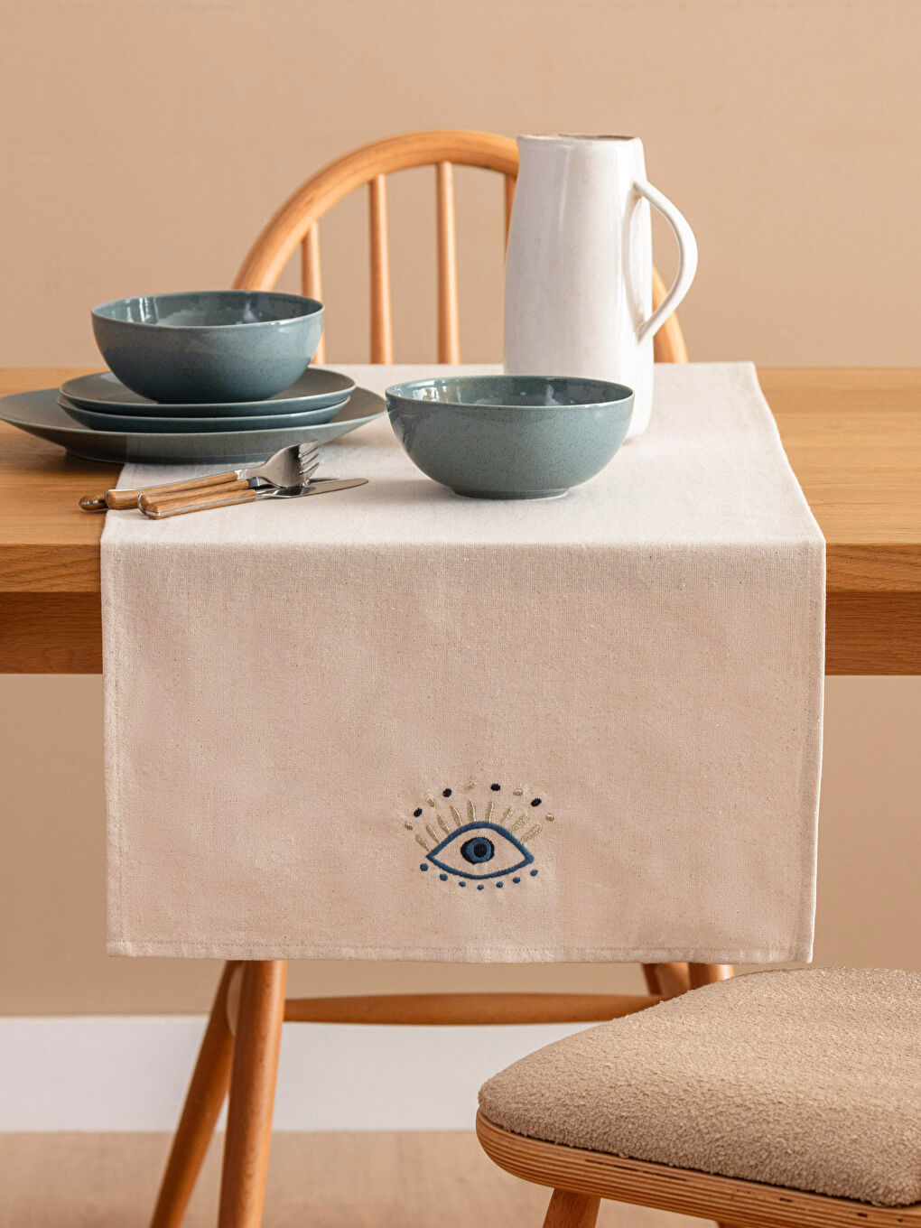 Eye Embroidered Runner 45x150 cm -W3FQ65Z8-V4G