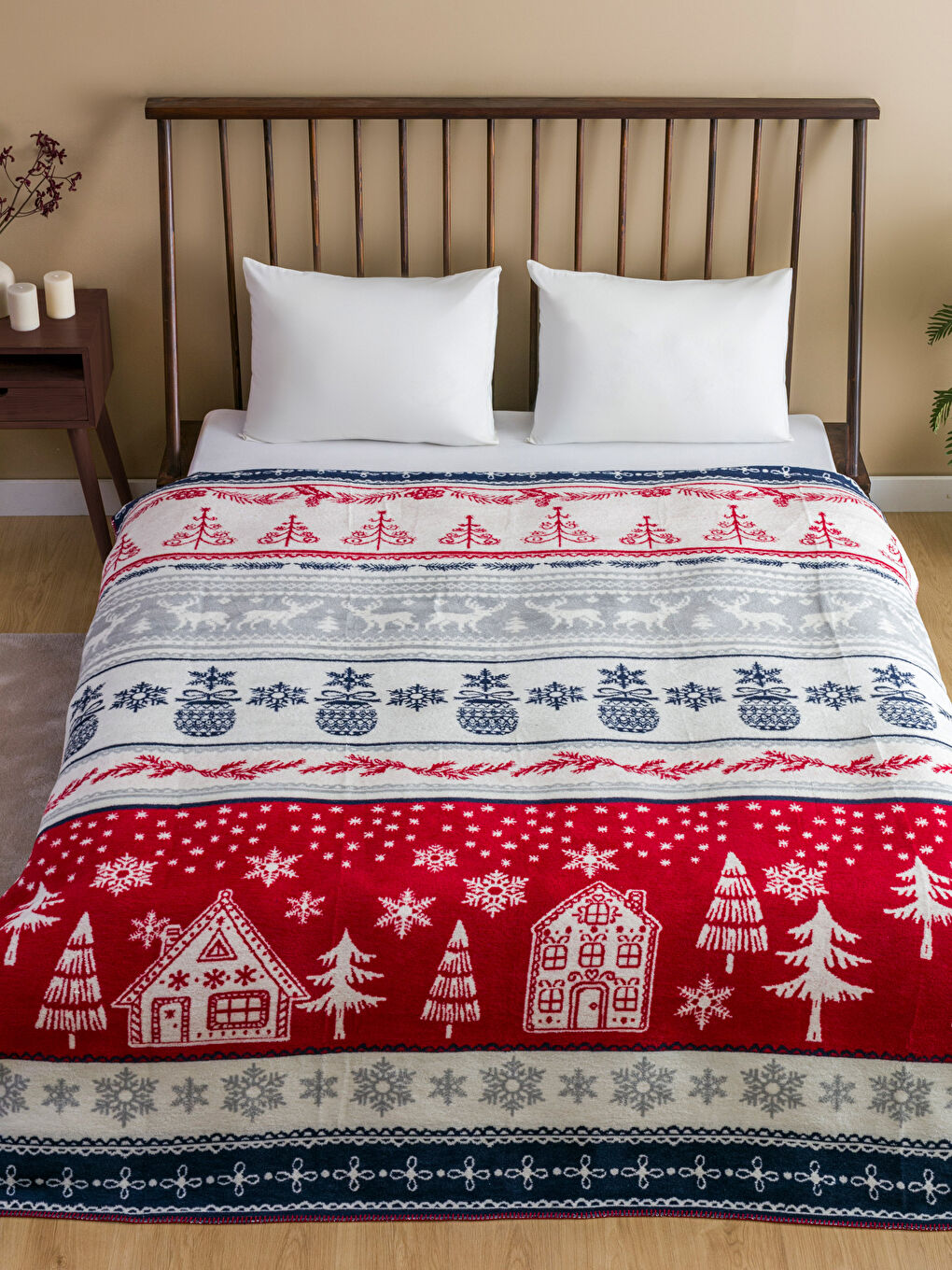 Weihnachtlich Bedruckte Doppelte Decke 200x220 Cm-1