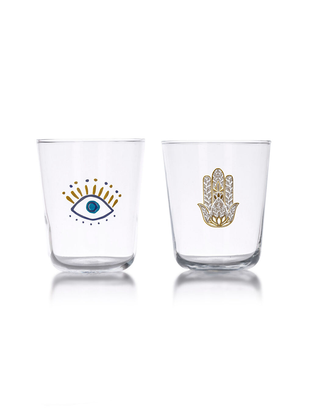 Set of 3 Eye Printed Glass Cups 315 Ml-4
