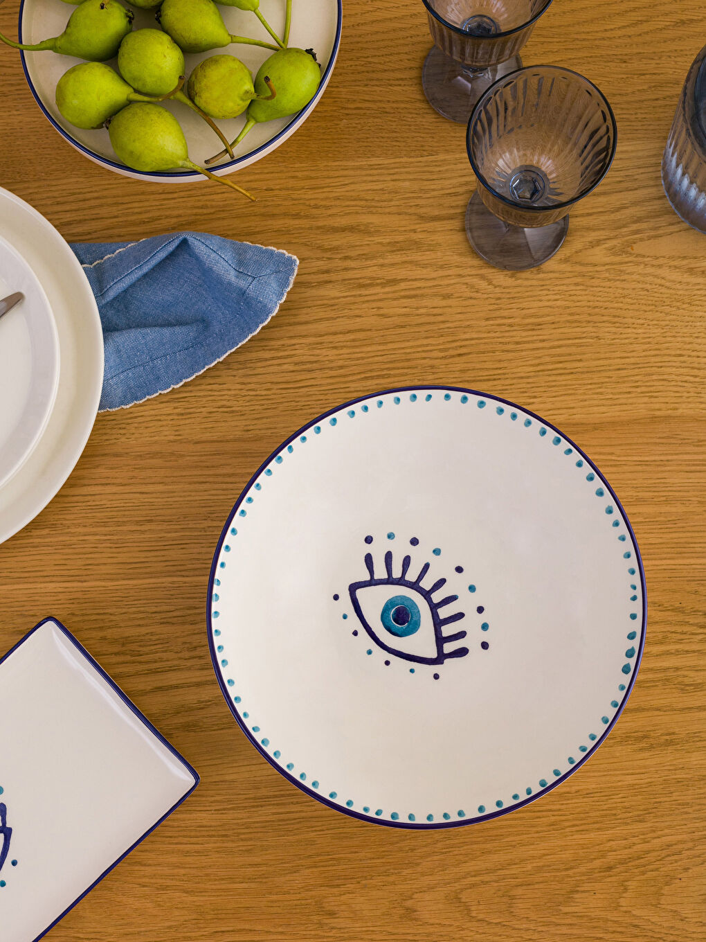 Saladier en Céramique Imprimé Œil 25 cm-1