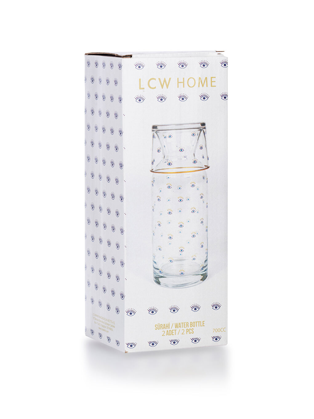 Mavi Baskılı Bardaklı Sürahi 700 ML-4