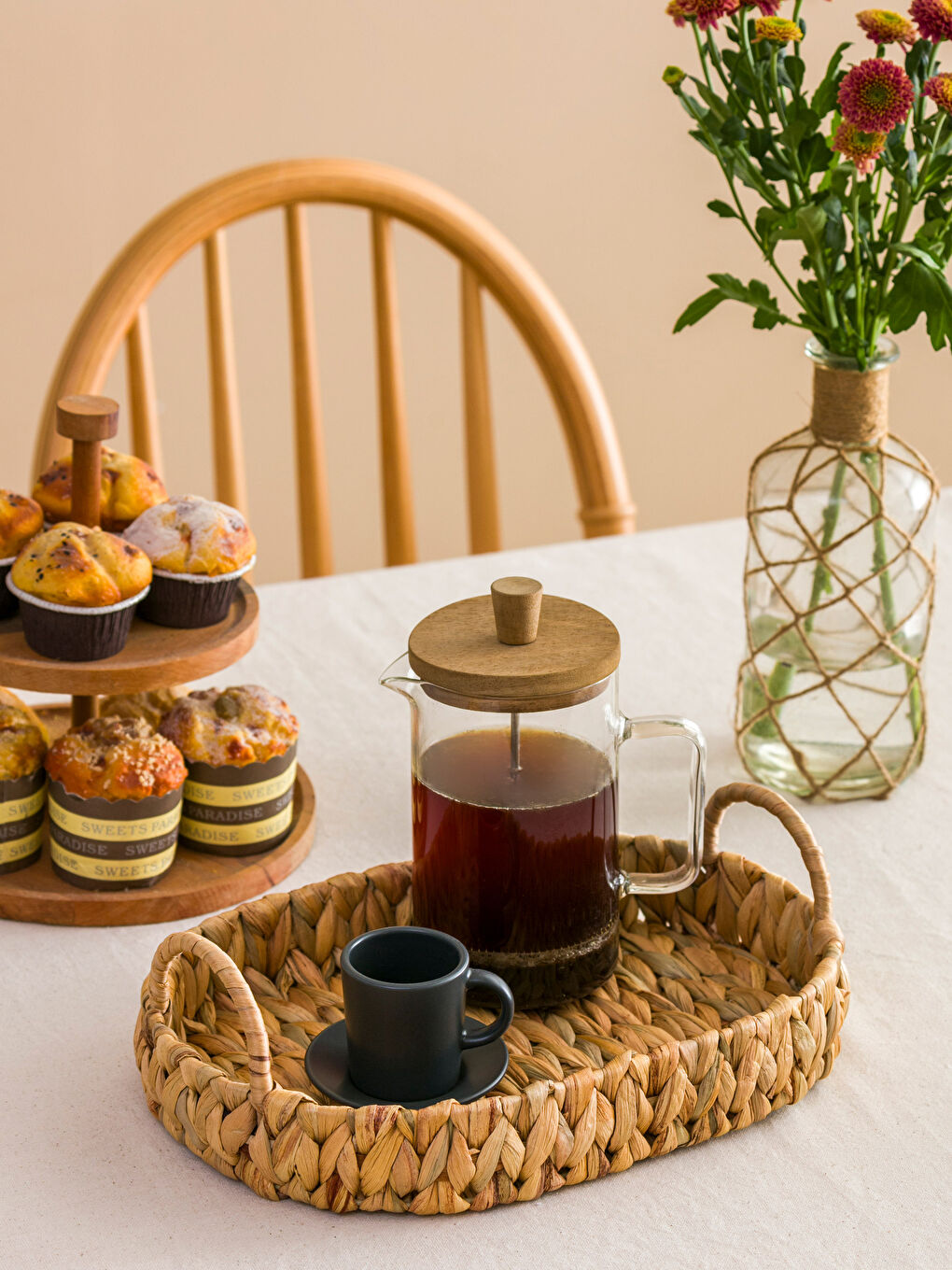 Kahverengi Hasır Tepsi 35x24 cm