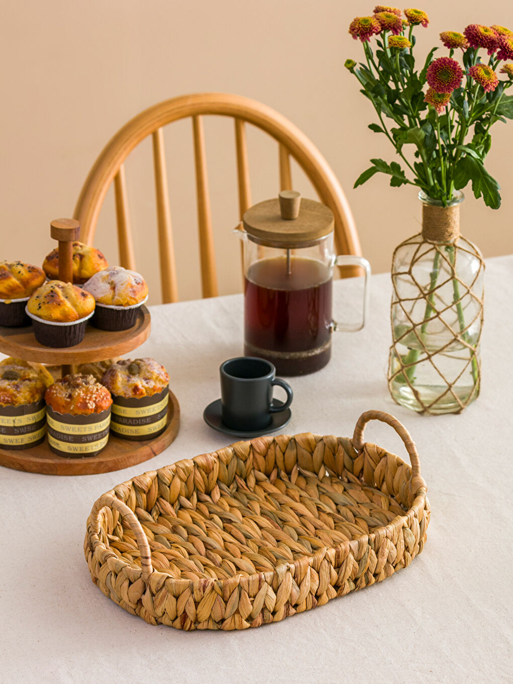 Kahverengi Hasır Tepsi 35x24 cm-1