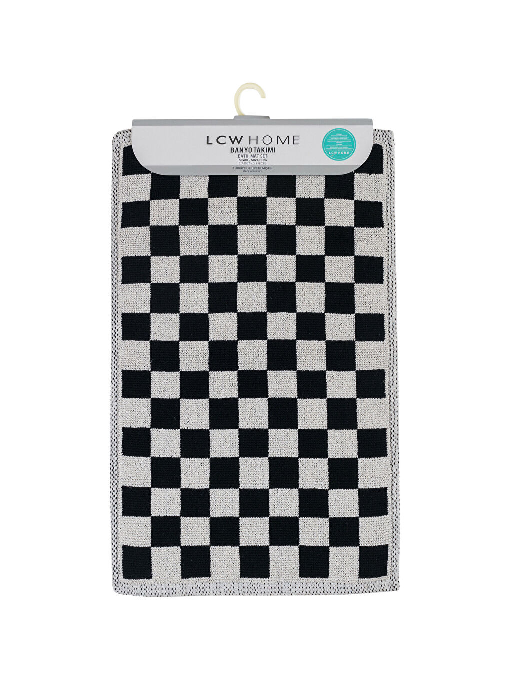 Checker Patterned Bath Mat 2 Pack-4