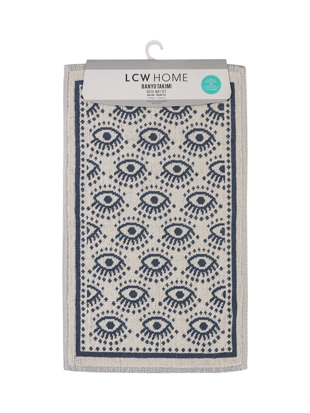 Patterned Cotton Bath Mat 2 Pieces-4