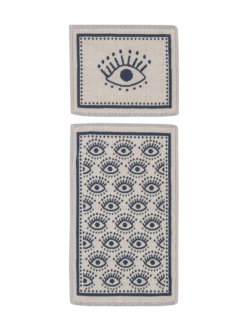 Patterned Cotton Bath Mat 2 Pieces-5