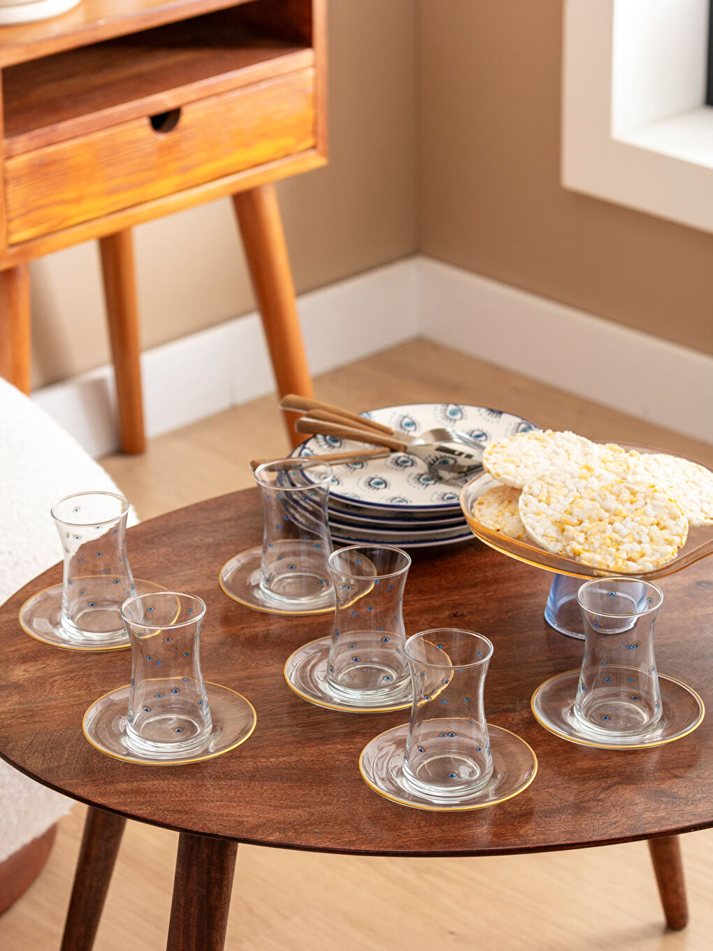 Mavi 4 Kişilik Çay Bardağı Seti 132 ml-2